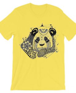 Mandala Panda yellowT-shirt