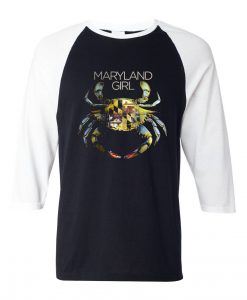 Maryland Girl black white sleeves raglan t shirts