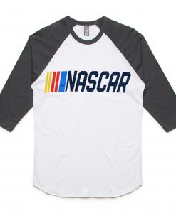 NASCAR White Black Sleeves Ragalan T shirts