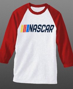 NASCAR White Red Sleeves Ragalan T shirts