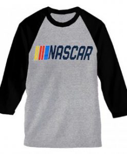 NASCAR grey black Sleeves Ragalan T shirts