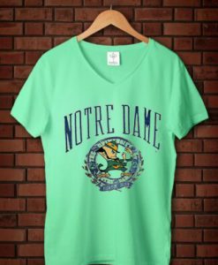 NORTE DAME Green Mint v neck female tees