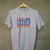 Nick Jonas Running for President grey tshirts