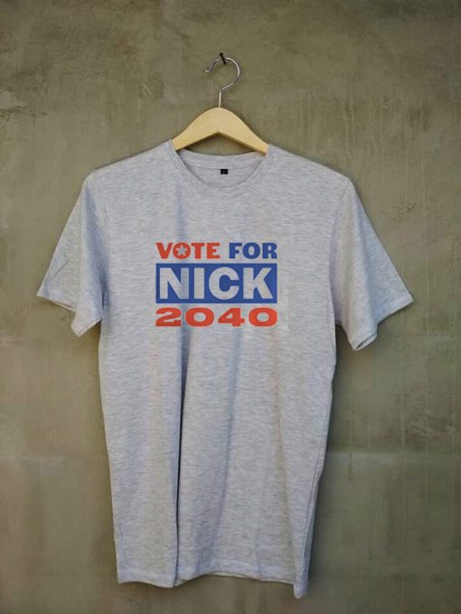 Nick Jonas Running for President grey tshirts