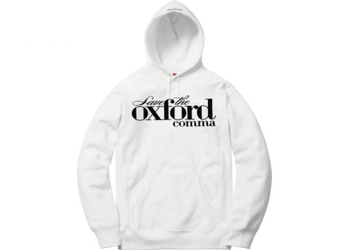 Oxford Comma White Hoodie