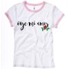 Oye Mi Amor Lyrics white pink ringer t shirts