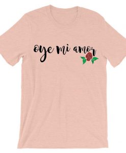 Oye Mi Amor Lyrics white pink t shirts