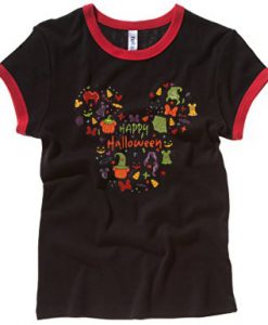 Pumpkin Happy Helloween black red ringer T-Shirt