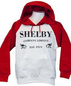 Shelby Company white red sleeves hoodie