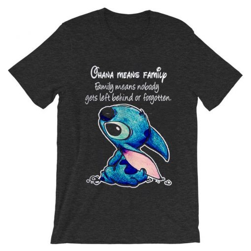 T shirt Ohana Means Family Grey Asphalt tees