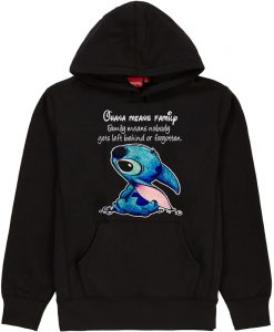 T shirt Ohana Means Family black hoodie