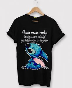 T shirt Ohana Means Family black tees