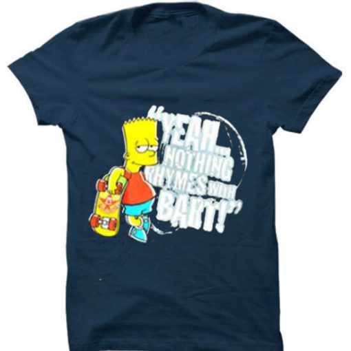 The Simpsons Bart Blue Navy t T Shirt