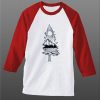 Tree Tee white red sleeves raglan t shirts