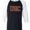 USC Black White Sleeves Raglan T shirts