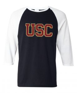 USC Black White Sleeves Raglan T shirts