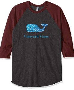 Vineyard Vines grey asphalt brown sleeve raglan t shirts