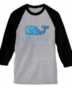 Vineyard Vinesgrey black sleeve raglan t shirts