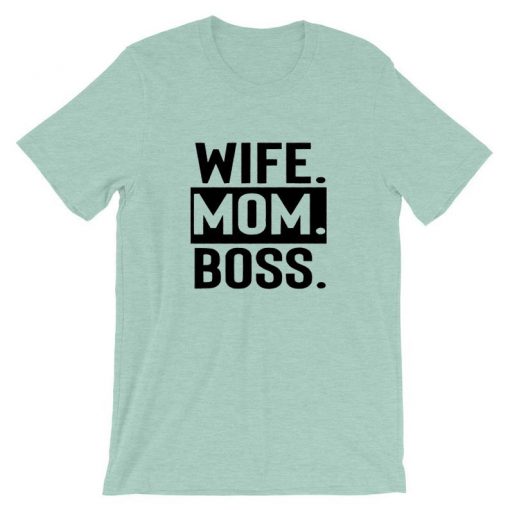 WIFE MOM BOSS blue sea t shirts