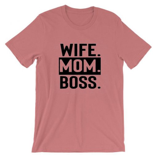 WIFE MOM BOSS pink t shirts