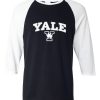 Yale Black White Sleeves Raglan T shirts