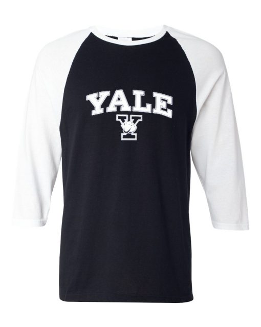 Yale Black White Sleeves Raglan T shirts