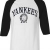 Yankee white black sleeves raglan tshirts