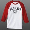 Yankee white red sleeves raglan tshirts