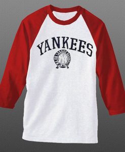 Yankee white red sleeves raglan tshirts