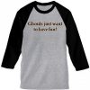 ghouls just want to have fun grey black sleeves baseball t shirts