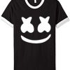 kids mello marshmellow black white ringer t shirts