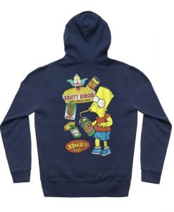 the Simpson Bart Junk Food Green BlueNavy Back Hoodie