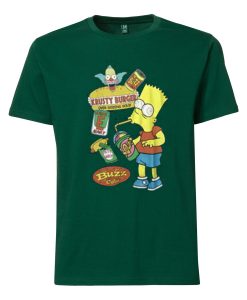 the Simpson Bart Junk Food Green dark T Shirt