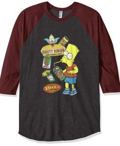 the Simpson Bart Junk Food Grey Asphalt Brown sleeves Tshirts