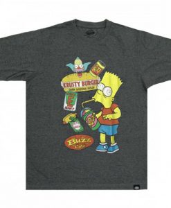 the Simpson Bart Junk Food Grey T Shirt