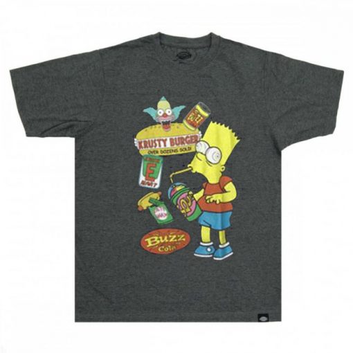 the Simpson Bart Junk Food Grey T Shirt