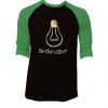 Be Light Black Green Sleeves Raglan T shirts