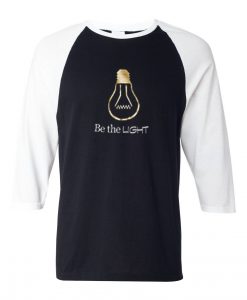 Be Light Black White Sleeves Raglan T shirts