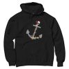 Captain Christmas Anchor Black Hoodie