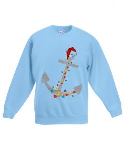 Captain Christmas Anchor Blue Aqua Sweatshirts