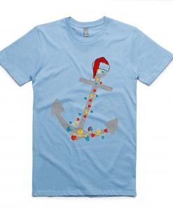 Captain Christmas Anchor Blue Aqua Tshirts