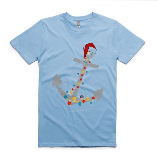 Captain Christmas Anchor Blue Aqua Tshirts