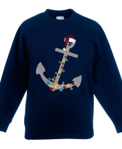 Captain Christmas Anchor Blue Navy Sweatshirts