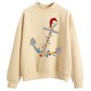 Captain Christmas Anchor Cream Light Sweatshirts