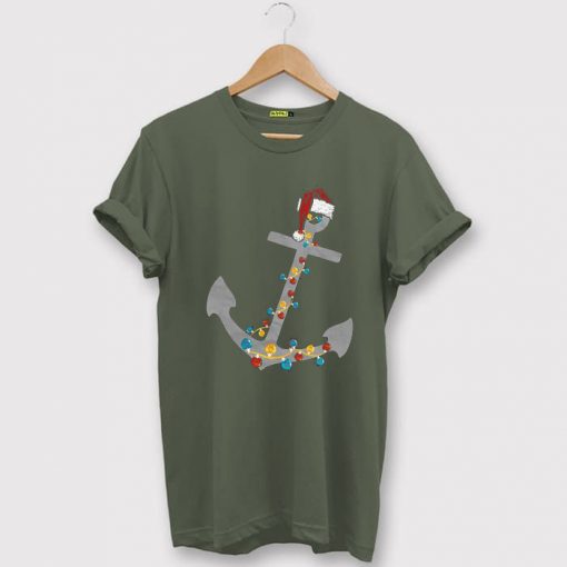 Captain Christmas Anchor Green Army Tshirts