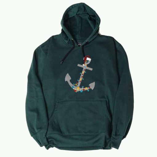 Captain Christmas Anchor Green Hoodie