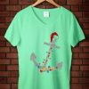 Captain Christmas Anchor Green Mint V Neck Female Tshirts