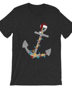 Captain Christmas Anchor Grey Asphalt Tees