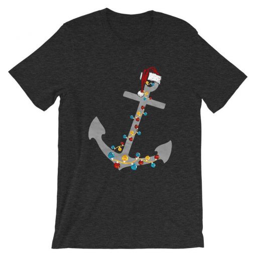 Captain Christmas Anchor Grey Asphalt Tees