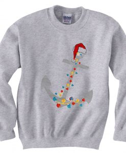 Captain Christmas Anchor Grey Sweatshirts